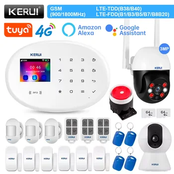 KERUI W204 4G Home Security Dotykový Panel Alarm Systém Tuya APLIKÁCIU Diaľkové Ovládanie Smart Život, WIFI, GSM Alarm proti Vlámaniu