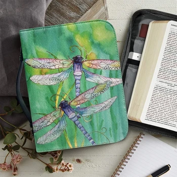 Zviera Dragonfly Jednoduchá Tlač Žien Biblie Kryt Prípade Praktický Zips Rukoväť Kabelka Ochrany Štúdiu, Knihy Svätého Skladovanie Taška