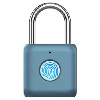 Nepremokavé Biometrický snímač Odtlačkov Zámok Keyless Dverí Zamky USB Nabíjateľné Visiaci zámok