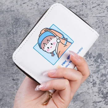 Nový kompaktný kabelku žena karikatúra roztomilý Japonské dievčatá srdce krátke certifikát karty taška jednom vrecku vybuchol