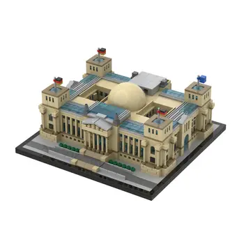 Reichstag - Berlín Modulárny Budova s Interiéru 2361 Kusov MOC Budovať