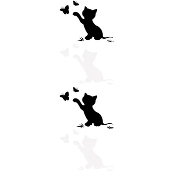 8 Pc, Creative Auto Nálepky Cartoon Mávanie Mačka Kryt proti Poškriabaniu Auto Nálepky pre Používanie Auta (Čierna/Biela Každej Farby 2 ks)