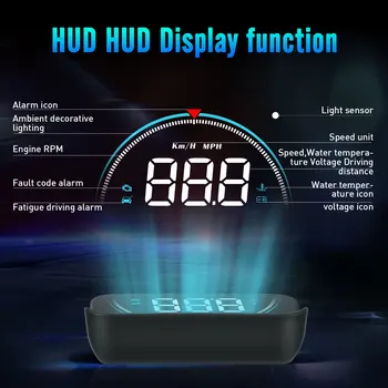 Auto Head-Up Displej HUD OBD2 čelné Sklo Projektor M8 Rýchlosti Výstražný Systém Auto Elektronické Napätie Alarm Elektronického Príslušenstva