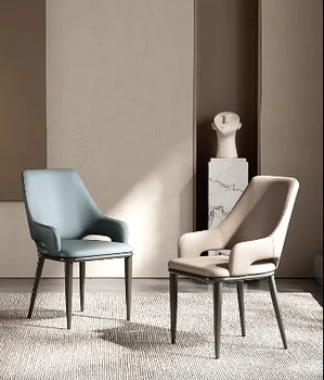 Taliansky štýl, jedálenský stôl, stoličky, svetlo luxusné jedálenské stoličky, moderné a minimalistické domov operadlo stoličky, Nordic kožené stravovanie