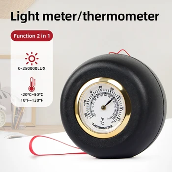 2 v 1 Svetlo Meter prenosné Teplomer 250,000 LUX Ukazovateľ Typ Luxmeter Svietivosť Teplota Test Illuminometers Fotometer