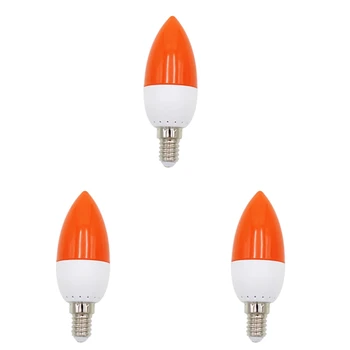3X E14 Farba LED Sviečka Tip Žiarovka, Farba sviečkach,Červená