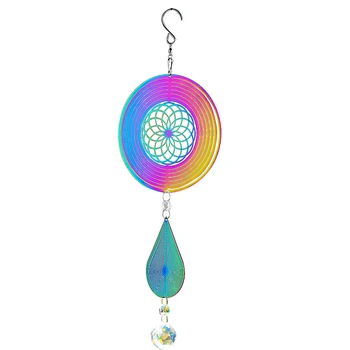 40 CM Točí Energie Kvet Života Kvapôčky Vody Rainbow Spinning Flitrami Prívesok krištáľová Guľa Slnka Catcher Víla Garden Visí