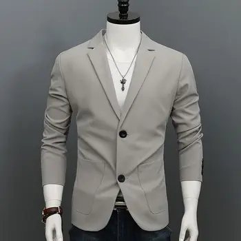 2024 Najvyššej Kvality Novej Obchodnej Značky Ležérne Módne Prekladané Slim Fit Noc Mens Blazer Sako Elegantné Pánske Oblečenie X14