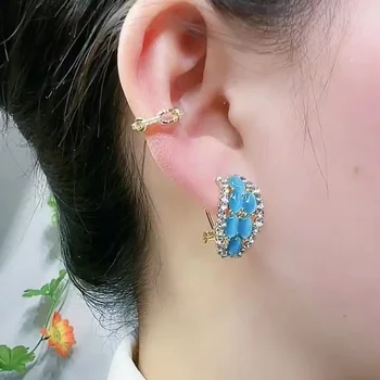 Kórejský Módne Mačacie Oko Modré Náušnice Romantickú Svadbu Pamätné Darček Vynikajúce Žien Jewelryjewelry dámske Náušnice