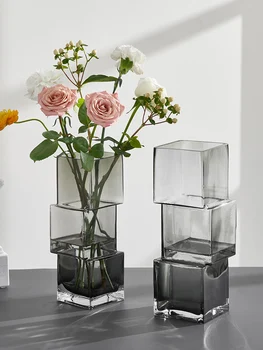 IN Štýl Sklenené Vázy Transparentné High-End Vstup Lux Dekorácie Tvorivé Obývacia Izba Kvet Usporiadanie High-Grade Zmysel
