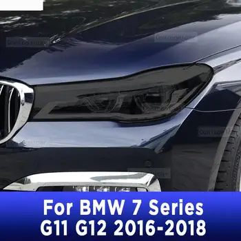 Nokia španielska BMW 7 Series 2016-2018 G11 G12 lampu depan mobil warna asap hitam penutup Film pelindung transparan stiker TPU aksesoris 2