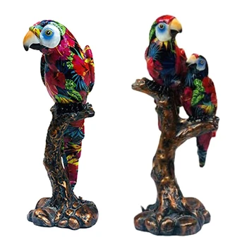 Európsky Štýl Živice Papagáj Socha Na Stôl Ornament Príslušenstvo Darček Dodávky Pre Domácu Kanceláriu Krajiny Dekor