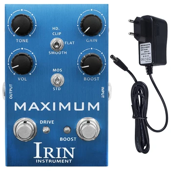 IRIN MAXIMUM Overdrive Gitara Efekt Pedál Wild Overdrive Distortion Effect Hudobné Nástroje, Effector Elektrické Gitarové Príslušenstvo