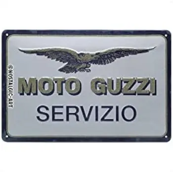 Nostalgické-Art Retro Plechovka Sign – Moto Guzzi – Servizio – Darček pre Motocyklových Fanúšikov, Kovová Doska Retro Funny znakom darček 8x12in