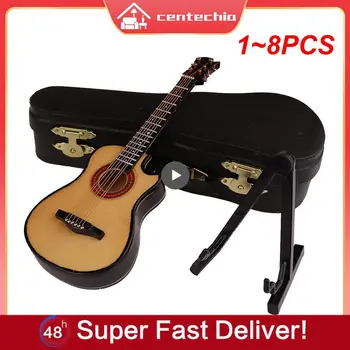 1~8PCS Mini Klasickú Gitaru Drevené Miniatúrne Gitara Model Hudobný Nástroj Gitaru Dekorácie Darček Decor Pre Spálne, Obývacia