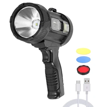 Silné Svetlo Nabíjateľný Solárnym LED Svetlomet, Prenosné Lampy S Sidelight Červená A Modrá Flash
