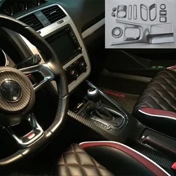 1lot Auto samolepky ABS Black carbon fiber zrna vnútri dekorácie kryt pre 2009-2017 Volkswagen VW Scirocco