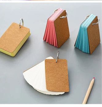 Kreatívne Roztomilý 1 Krúžok Mini Loose-leaf Strane Knihy DIY Vlastnoručný Prázdne anglické Slovo Pamäťovú Kartu Prenosný Notebook, Školské potreby