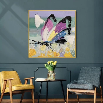 Domáce Dekorácie Nástenná Maľba Ručné Olejomaľba Abstraktné Motýľ Múr Umenia Estetické Plátno Obrázok, Obývacia Izba, Spálňa Reštaurácia