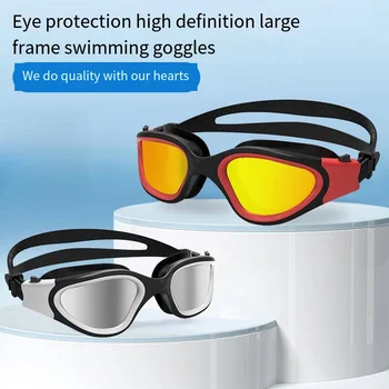 Dospelých Model Anti-fog HD Pokovovanie Súťaže, Plavecké Okuliare,Full Frame Veľké Vízie Silikónové Model Nepremokavé Plávanie Okuliare