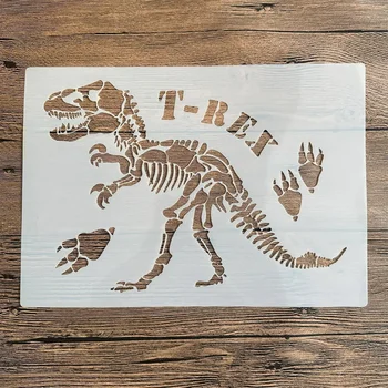 A4 29 * 21 cm DIY Blany Nástenné Maľby Zápisník Sfarbenie Razba Album Dekoratívne Papiera Šablónu Karty Tyrannosaurus Rex