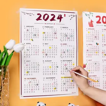 Plán Planner 2024 Nový Rok Kalendár Papiera Čas Plánovač Štúdium Pracovný Plán nástenný Kalendár Papier Ročné Agendy zoznamov
