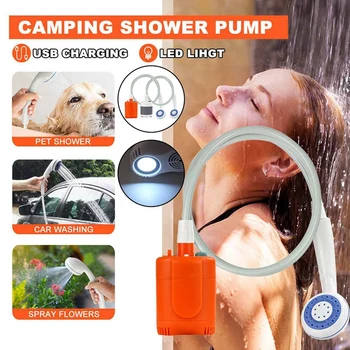 Nový USB Nabíjateľné Prenosné Auto Podložka Camping Sprcha Set Auto Sprcha Podložka Čerpadlo Pre Outdoor Camping