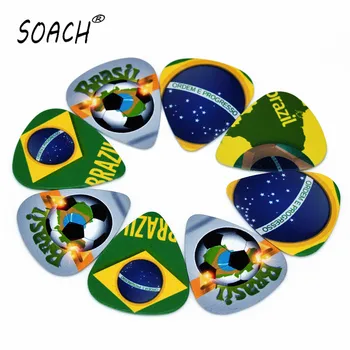 SOACH 50pcs 1.0 mm gitara výbery špeciálne Vlajkou Brazília Brazílska dve bočné gitarové Príslušenstvo gitaru vezme gitaru drumbľa basy