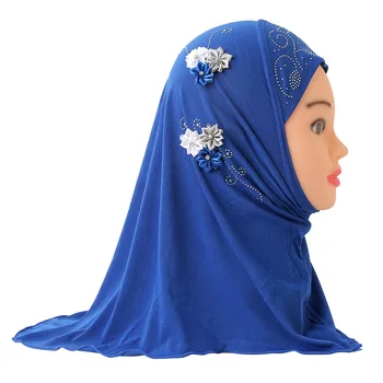 krásne malé dievča Al amira hidžáb s kvetmi fit 2-7 rokov moslimské deti vytiahnuť na islamskej šatku šatku