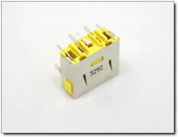 Napájanie DC zásuvka konektor Námestie žlté vodorovné plug-in 10A vysoký prúd 021