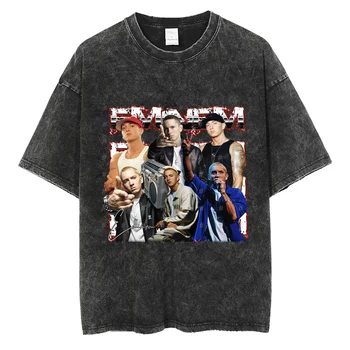 Eminem Hip Hop Nadrozmerné Tričko Bavlna pánske Vintage Rapper Streetwear Lete Muži Ženy Tees Módne Harajuku Bavlna T-shirt