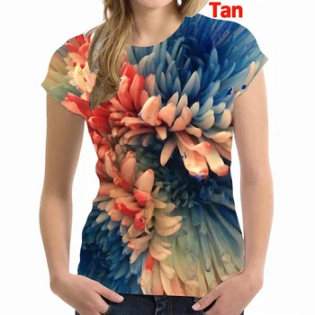 2023 Nové Letné dámske Módne T-shirts kvetov Vytlačené Krátke Rukávy Košele Grafický Tlač Kolo Krku Topy