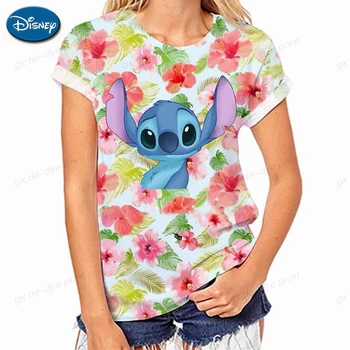 Letné Krátke Rukáv Ležérne Módne Dámy Žena Graphic Tee Ženy Disney Svorkou Tlačiť Sladké Tlač Letné T Oblečenie T-shirts