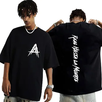 Rapper Anuel AA Reálne Hasta La Muerte Tlačiť T-shirt Muži Ženy Hip Hop Vintage Voľné Tričká Letnej Ulici Trend Fashion Tričko