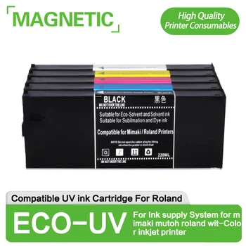 220ML Kompatibilný UV ink Cartridge s Atramentom Snímač Úrovne Pre Ink Systém dodávok pre mimaki mutoh roland vtip-farebná atramentová tlačiareň