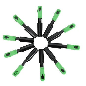 40Pcs Ftth Vložené Rýchly Konektor SC/APC Zelená Plastové Optický Konektor