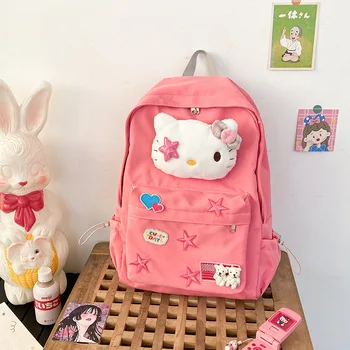 Sanrio Hello Kitty Cartoon Študentský Školský batoh Módne Oblečenie pre Bábiku Aktovka Roztomilý Detský Pôvodné Domáce Y2K Cestovná Taška