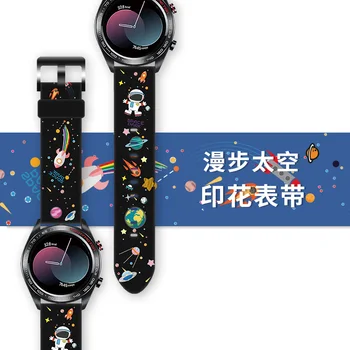 20 MM 22 MM Tlač Cartoon Silikónový Pre Samsung Galaxy Sledovať Aktívne 2/3 Sledovať 44 MM 42MM Výstroj S3 Watchband Popruh Amazfit Bip