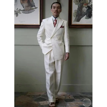 Pánske Oblek Dve Dielna Sada (Bunda+Nohavice) Nové Vysoko Kvalitné pánske Formálne Príležitosti Svadby Gentleman Oblečenie Set sa