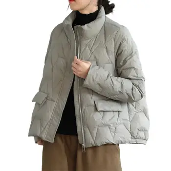 Puffer Bunda na Zips Uzavretie Dole Vlna Izolované Dole Kabát pre Ženy jaqueta masculina