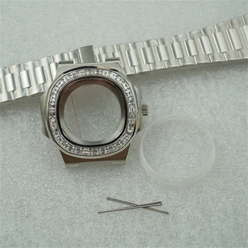 42mm Diamant Hodinky Puzdro + Pútko pre NH35 NH36 Pohyb Nahradenie Crystal Shell Watchband Upgrade Príslušenstvo