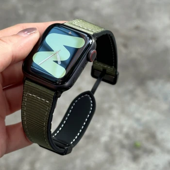 Nylon Magnetické Watchband Pre Apple Hodinky Série Ultra2 9 8 7 6 5 3 4 2 1 SE Náramok Pre iWatch Popruh 49 41 45 44 42 40 38 mm