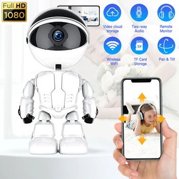1080P WiFi Robot Fotoaparát Vnútorné Auto Tracking Nočné Videnie CCTV Wifi bezpečnostné Kamery Security Protection Baby Monitor