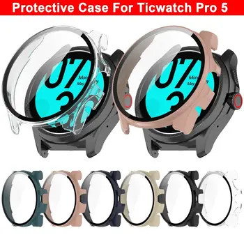 Tvrdené Sklo + Prípade Ticwatch Pro 5 Smart Hodinky Plné Pc Ochranný Kryt Screen Protector Shell Film Pre Ticwatch Pro5