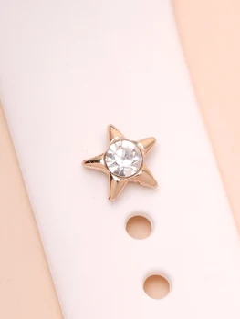 Diamant-nastavenie Pentagram Charms Sledovať Kapela Dekorácie Krúžok pre Apple Diamond Ornament pre Iwatch Silikónové Popruh Príslušenstvo Šperky