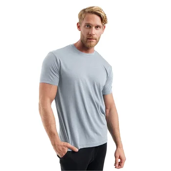 B8217 Jemný Merino Vlny T shirt pánske založiť Vrstvu Tričko Odvod Priedušný rýchloschnúci Anti-Zápach, Žiadne svrbenie USA Veľkosť
