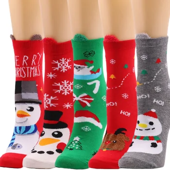 Nové Polovici teľa Žena Santa Claus Elk Dovolenku v Štýle Trendy Ponožky pre Všetky ročné obdobia, Polyesterových Vlákien Vianočné Ponožky