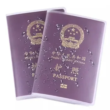 PVC Nepremokavé Pas Kryt Matné Priehľadné Pas Ochranné puzdro s Card, Cestovný Pas Držiteľ Držiteľom Karty