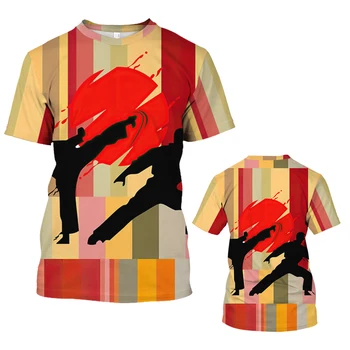 Pánske Letné Taekwondo 3d Vytlačený Obrázok Krátky Rukáv T-Shirt Ležérne Módne O Golier Šport Pohodlné Pohode Zhora