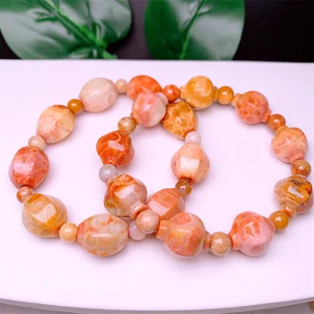 Prírodné Coral Jade Vedro Korálky Náramok, Ručne vyrábané Šperky Crystal Úsek Náramok Deti Narodeninám 1pcs